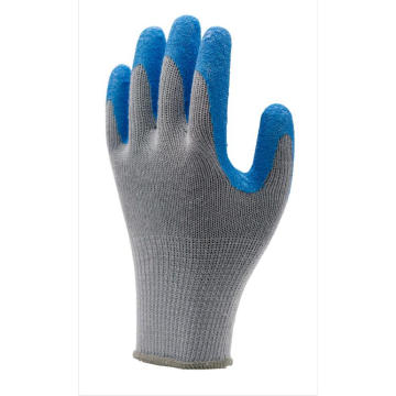 Gants enduits de latex froissé sans couture en polyester sans couture de calibre 10